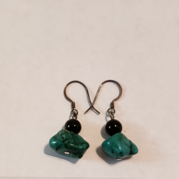 Turquoise earrings lot, Black Onyx, Red Coral, gem - Picture 4 of 5